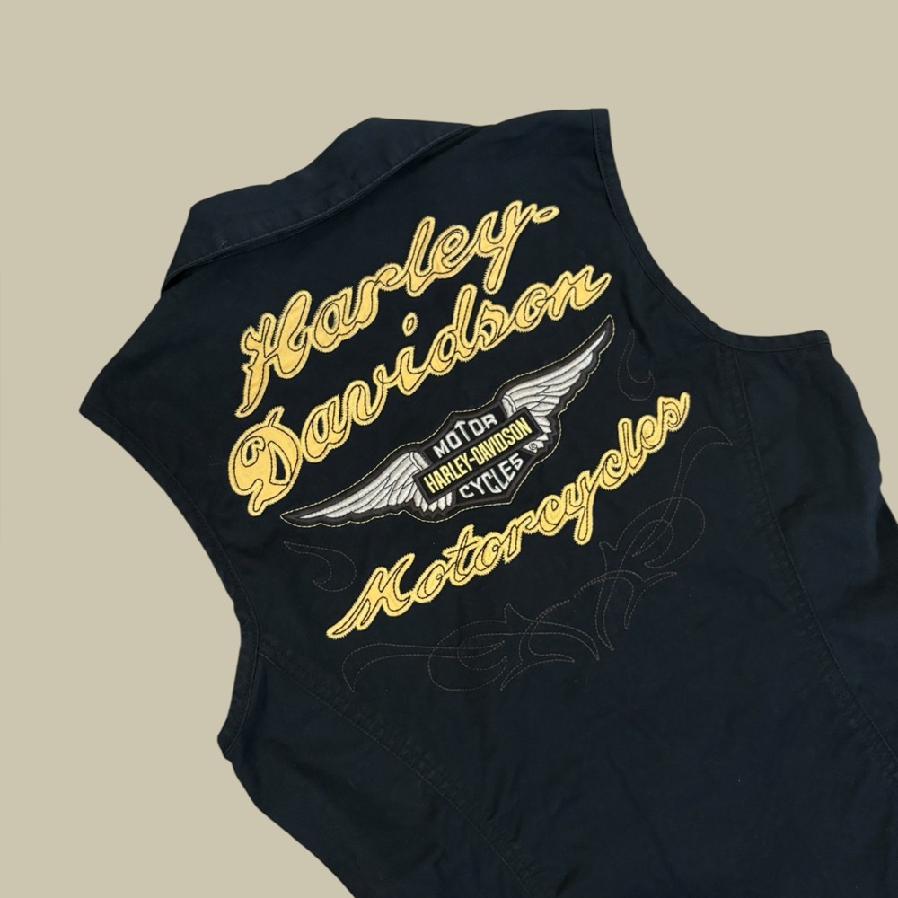 Harley-Davidson Black Vest • Vintage